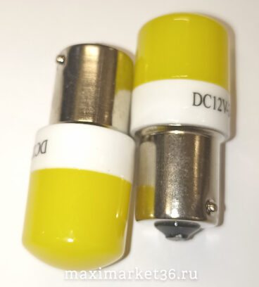 Автолампа P21W (BA15s-одноконт) КЕРАМИЧ. YELLOW 12-24V -6023