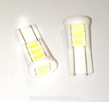Автолампа W20W (W2.1x9.5d) 8 SMD 7020 КЕРАМИЧ.X0031