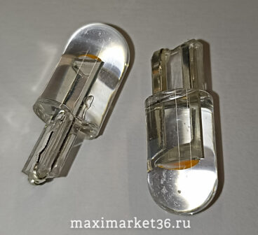 Автолампа W10W T10  3D ЛИНЗА жёлтая 12V  X0122  SD-200Y