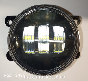 Фара диодная-ходов.огни3 COB + ЛИНЗЫ 30Wдиод ВЕСТА ФОРД (ПАРА) в корп. (2190-LED) 37-LED