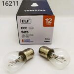 Автолампа P21/5W  12V ELF  (BAY15s - двухконтактная)  (Германия)