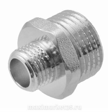 Штуцер (переходник) с наруж. резьбой 1/2" на наруж.резьбу 1/4"
