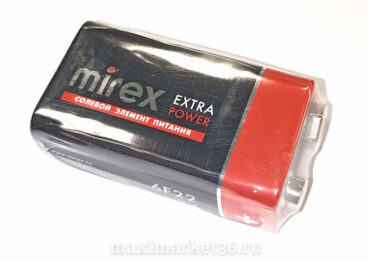 Батарейка солевая Mirex 6F22  КРОНА 9V блистер 3747 3778