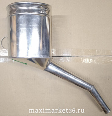 Воронка (лейка) металлическая дизел. угловая Газель борт,Соболь D=12,5см/ H=15см/ нос 24см